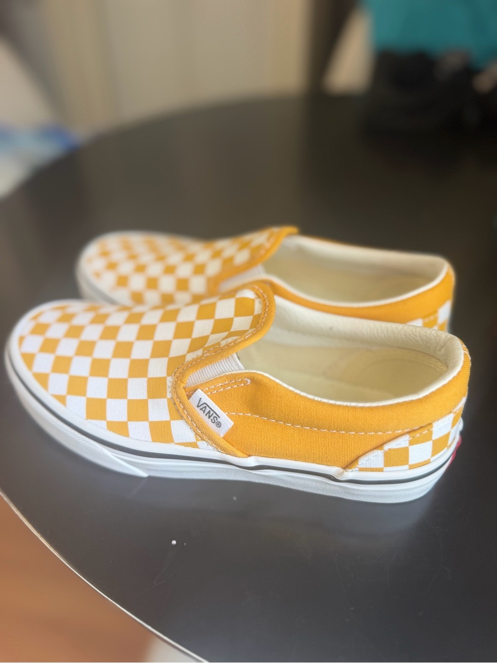 Vans Kids Checkerboard Slip-On Sneakers - Yellow & White